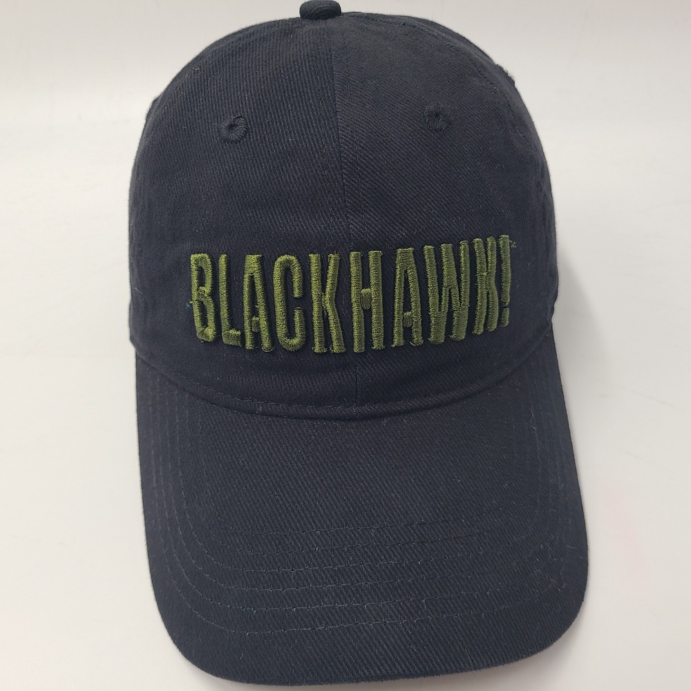 Blackhawk Warrior Wear Hat Strapback (Fits Small) Black Green Tactical Logo Men